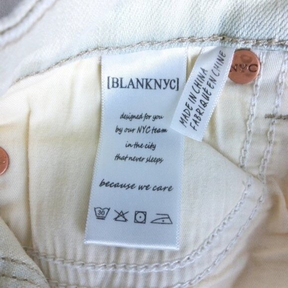 Blank NYC Skinny Classique Girls Jeans Cream Size 7 - Picture 5 of 9